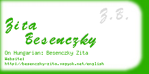 zita besenczky business card